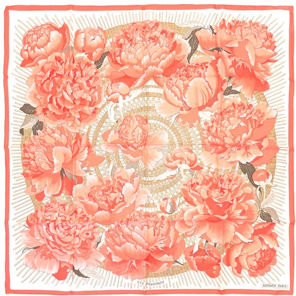 Vintage Hermès Carré 90 "Les Pivoines" 4